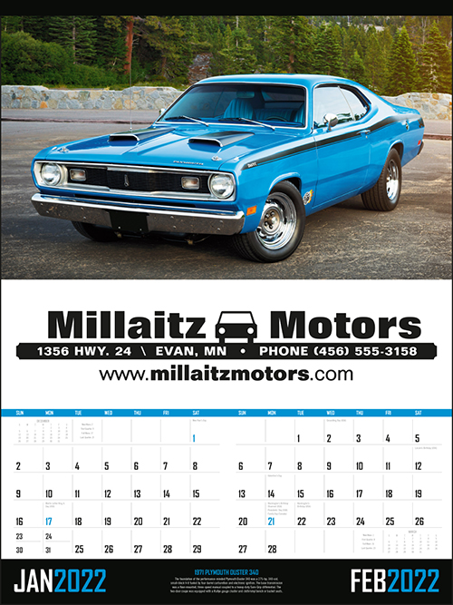 Classic Cars Upright Desk Calendars